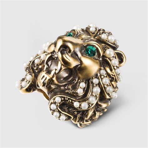 gucci ring for her|female gucci lion ring.